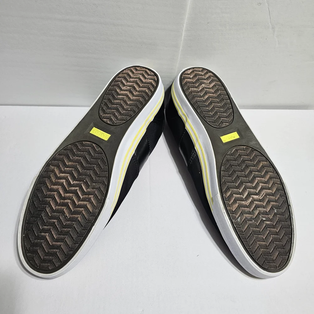 Polo Ralph Lauren Hanford Mens 14D Black Tech Nylon Neon‎ Yellow Sneakers 13297